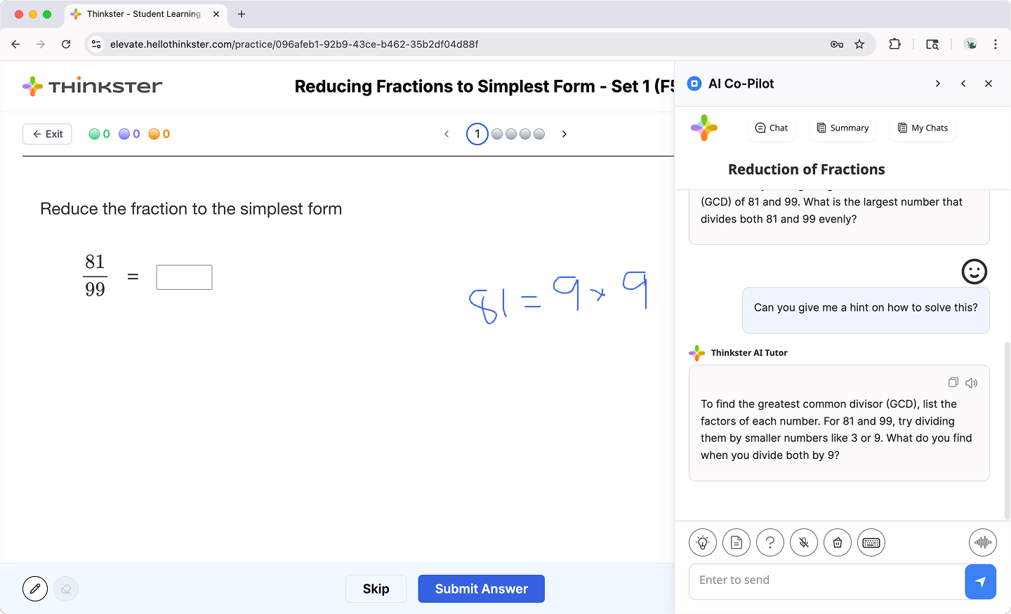 Thinkster AI coach screen