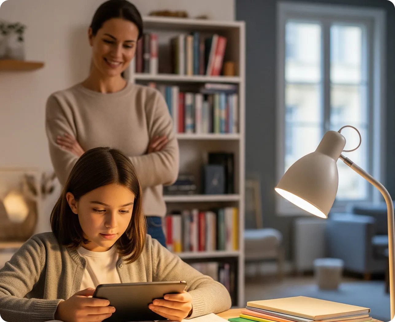 Child doing math homework