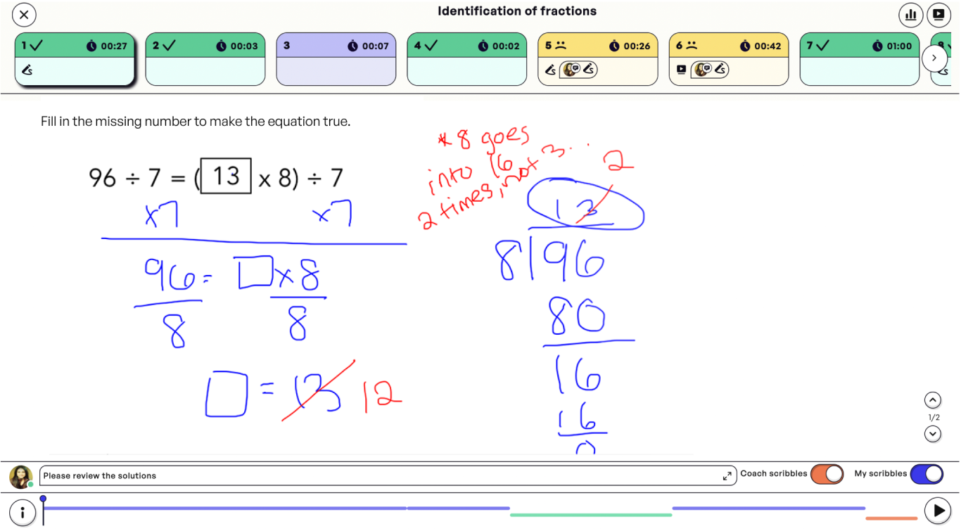 AI-driven math tutoring insights